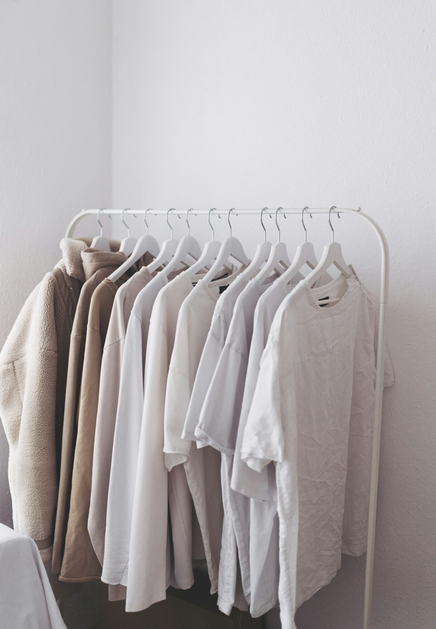 A rail of cream and white garments
